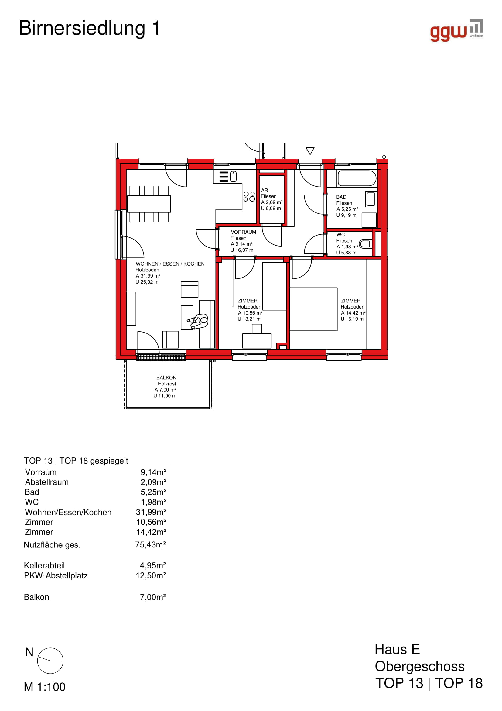 Birnersiedlung 1/18: 3-Zimmerwohnung mit Balkon