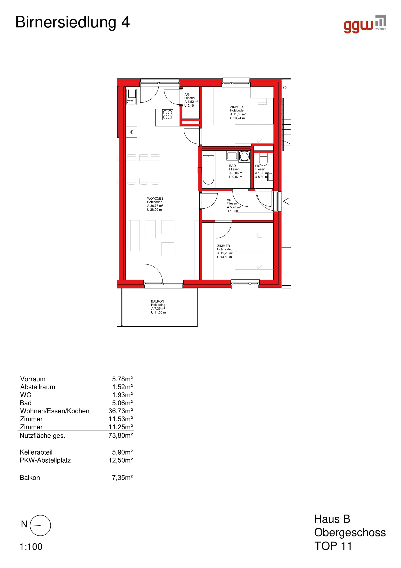 Birnersiedlung 4/11: 3-Zimmerwohnung mit Balkon